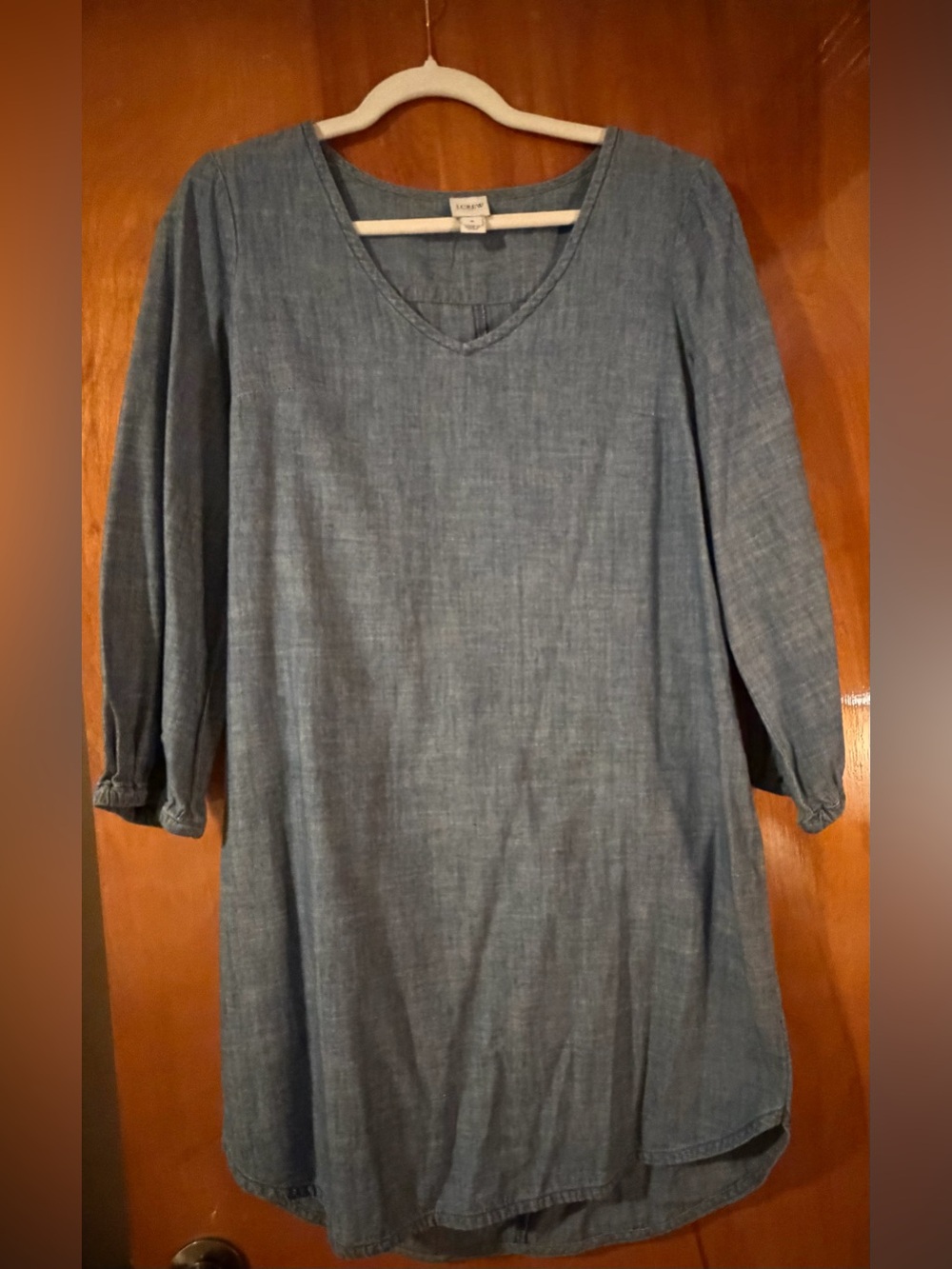 EUC J. Crew (Factory) Chambray V-Neck Tunic Dress in Denim Blue, Size Medium